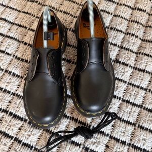 New Men's Black Leather Oxford Shoes Size 6 US or 38 EU Preppy Academia Grunge